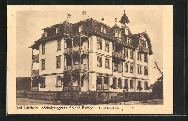 Ak Bad Durrheim Hotel Waldblick 1925 Ebay